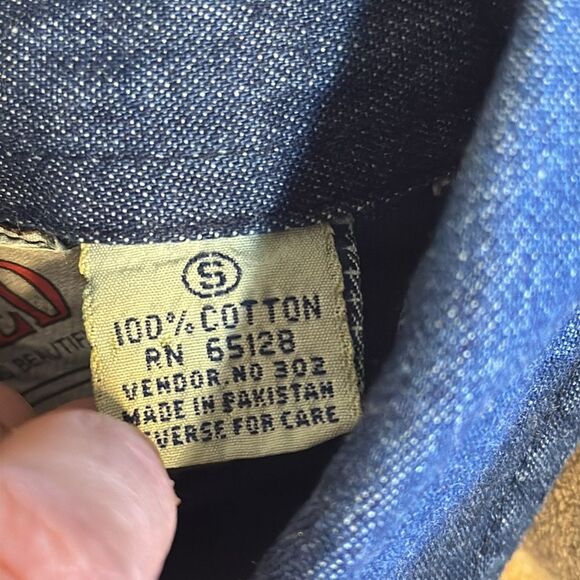 Vtg wanted Boho Western Fringe denim shirt button up with tassle size small cute - Picture 9 of 9